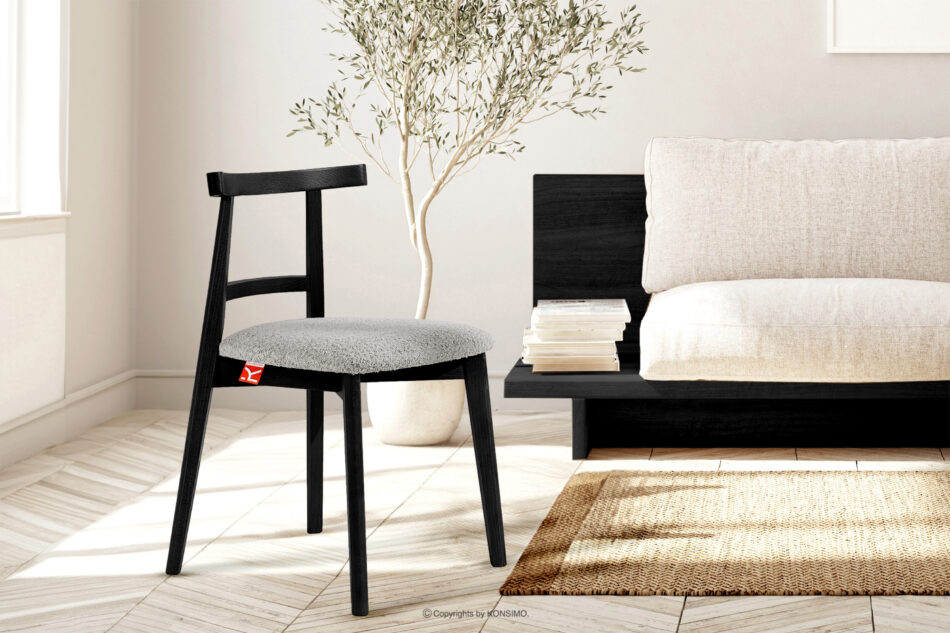 LILIO Krzesło vintage boucle stalowy/czarny stalowy/czarny - zdjęcie 8