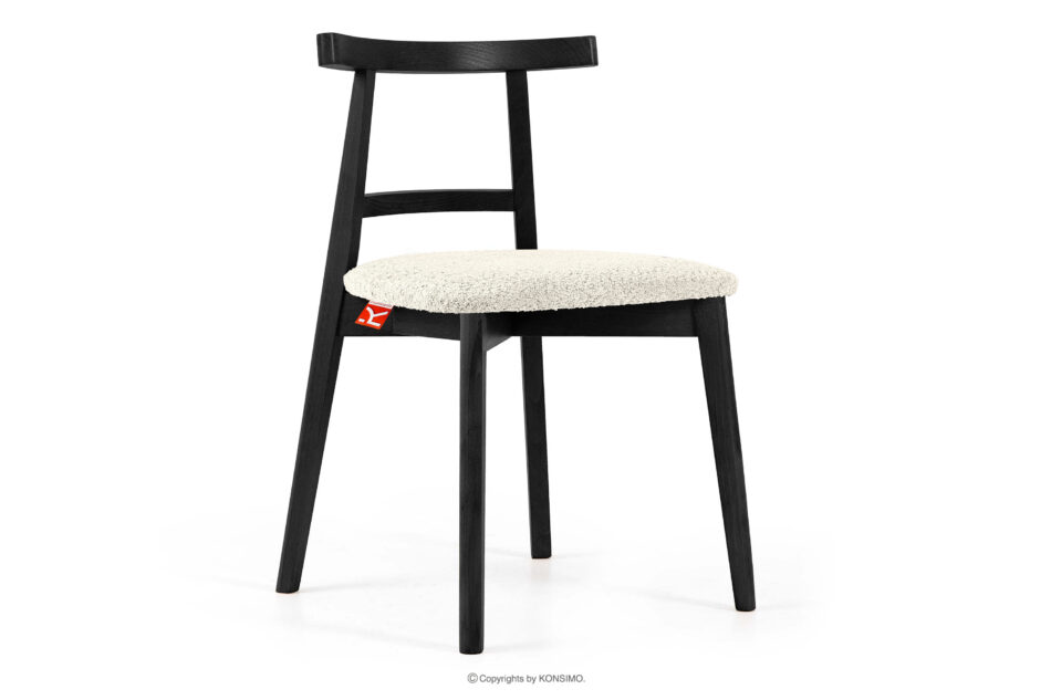 LILIO Krzesło vintage boucle biały/czarny biały/czarny - zdjęcie 0