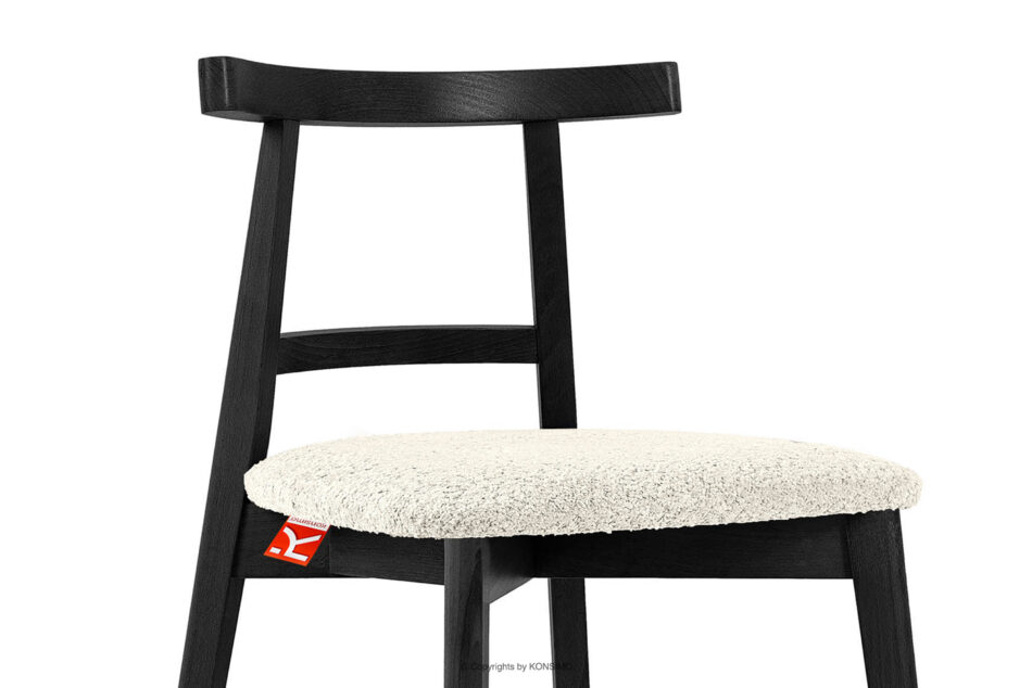 LILIO Krzesło vintage boucle biały/czarny biały/czarny - zdjęcie 5