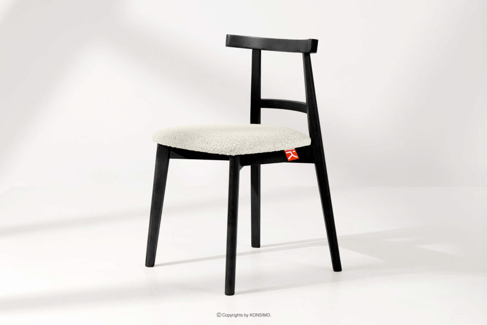 LILIO Krzesło vintage boucle biały/czarny biały/czarny - zdjęcie 1