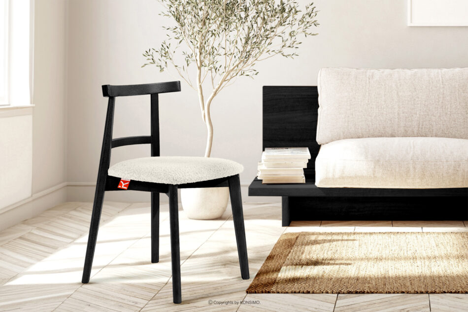 LILIO Krzesło vintage boucle biały/czarny biały/czarny - zdjęcie 8