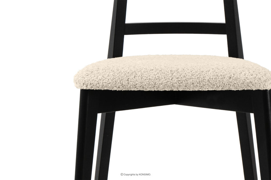 LILIO Krzesło vintage boucle jasny beżowy/czarny jasny beżowy/czarny - zdjęcie 4