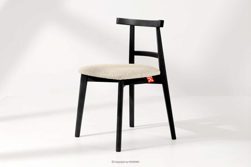 LILIO Krzesło vintage boucle jasny beżowy/czarny jasny beżowy/czarny - zdjęcie 1