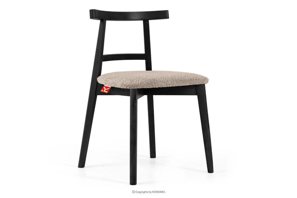 LILIO Krzesło vintage boucle ciemny beżowy/czarny ciemny beżowy/czarny - zdjęcie 0