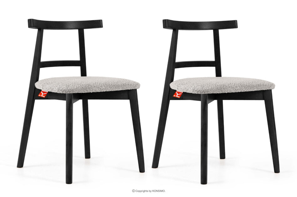 LILIO Krzesło vintage boucle stalowy/czarny 2 szt. stalowy/czarny - zdjęcie 0