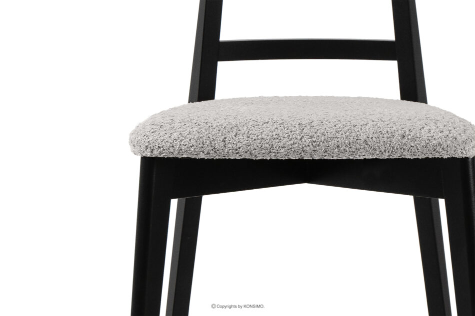 LILIO Krzesło vintage boucle stalowy/czarny 2 szt. stalowy/czarny - zdjęcie 5