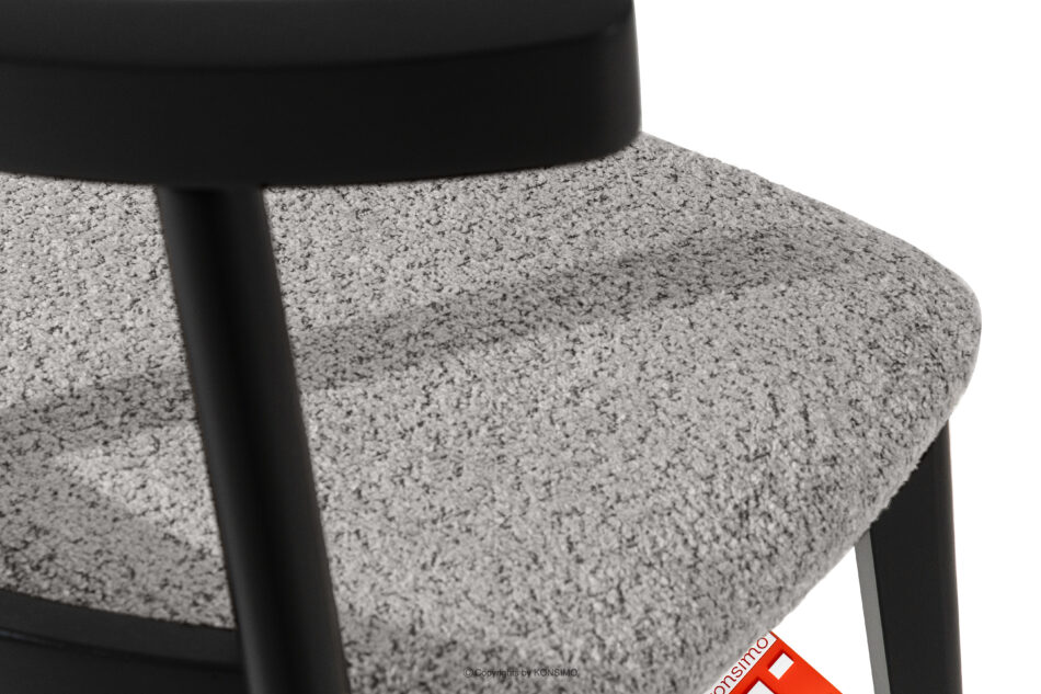 LILIO Krzesło vintage boucle stalowy/czarny 2 szt. stalowy/czarny - zdjęcie 7