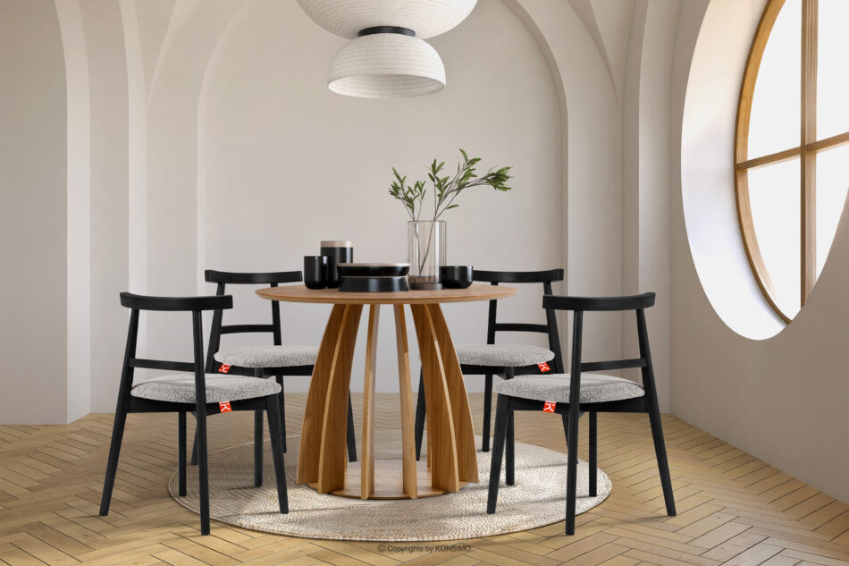 LILIO Krzesło vintage boucle stalowy/czarny 2 szt. stalowy/czarny - zdjęcie 9