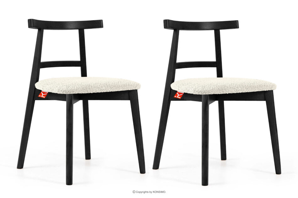 LILIO Krzesło vintage boucle biały/czarny 2 szt. biały/czarny - zdjęcie 0