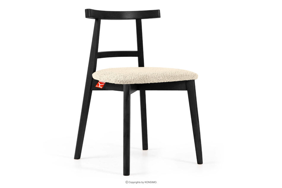 LILIO Krzesło vintage boucle jasny beżowy/czarny 2 szt. jasny beżowy/czarny - zdjęcie 2