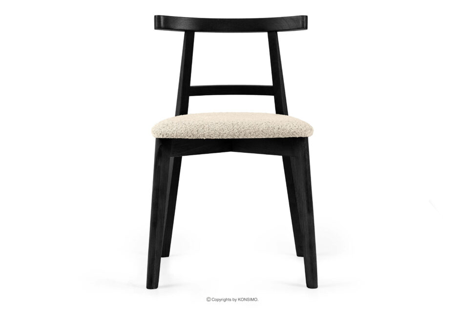 LILIO Krzesło vintage boucle jasny beżowy/czarny 2 szt. jasny beżowy/czarny - zdjęcie 3