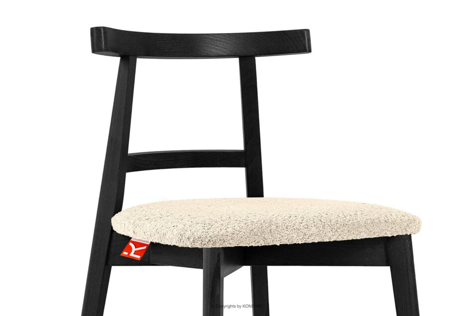 LILIO Krzesło vintage boucle jasny beżowy/czarny 2 szt. jasny beżowy/czarny - zdjęcie 6