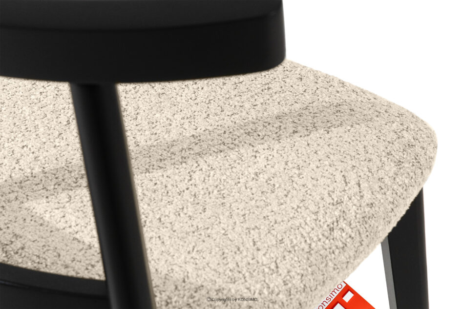 LILIO Krzesło vintage boucle jasny beżowy/czarny 2 szt. jasny beżowy/czarny - zdjęcie 7