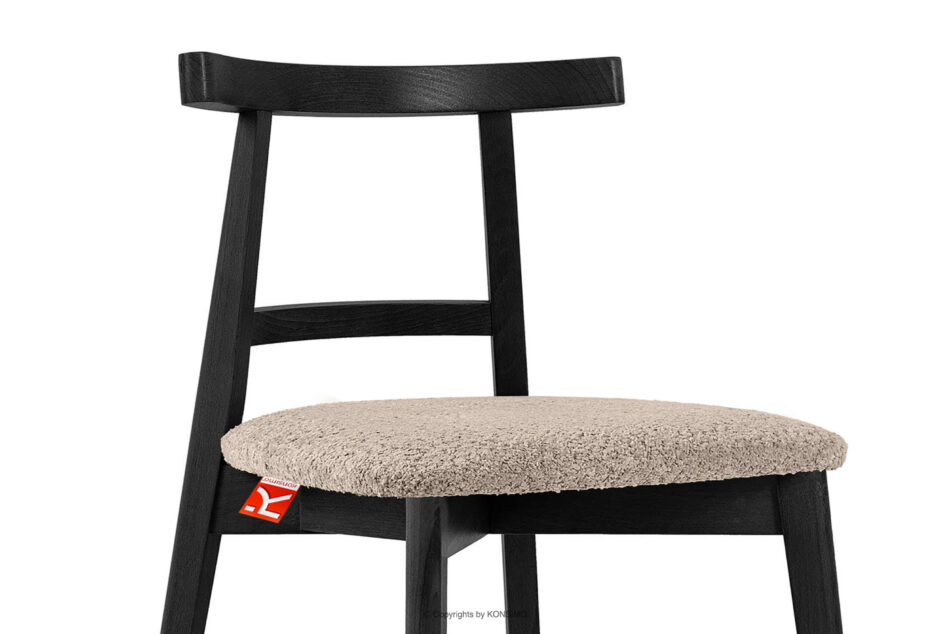 LILIO Krzesło vintage boucle ciemny beżowy/czarny 2 szt. ciemny beżowy/czarny - zdjęcie 6