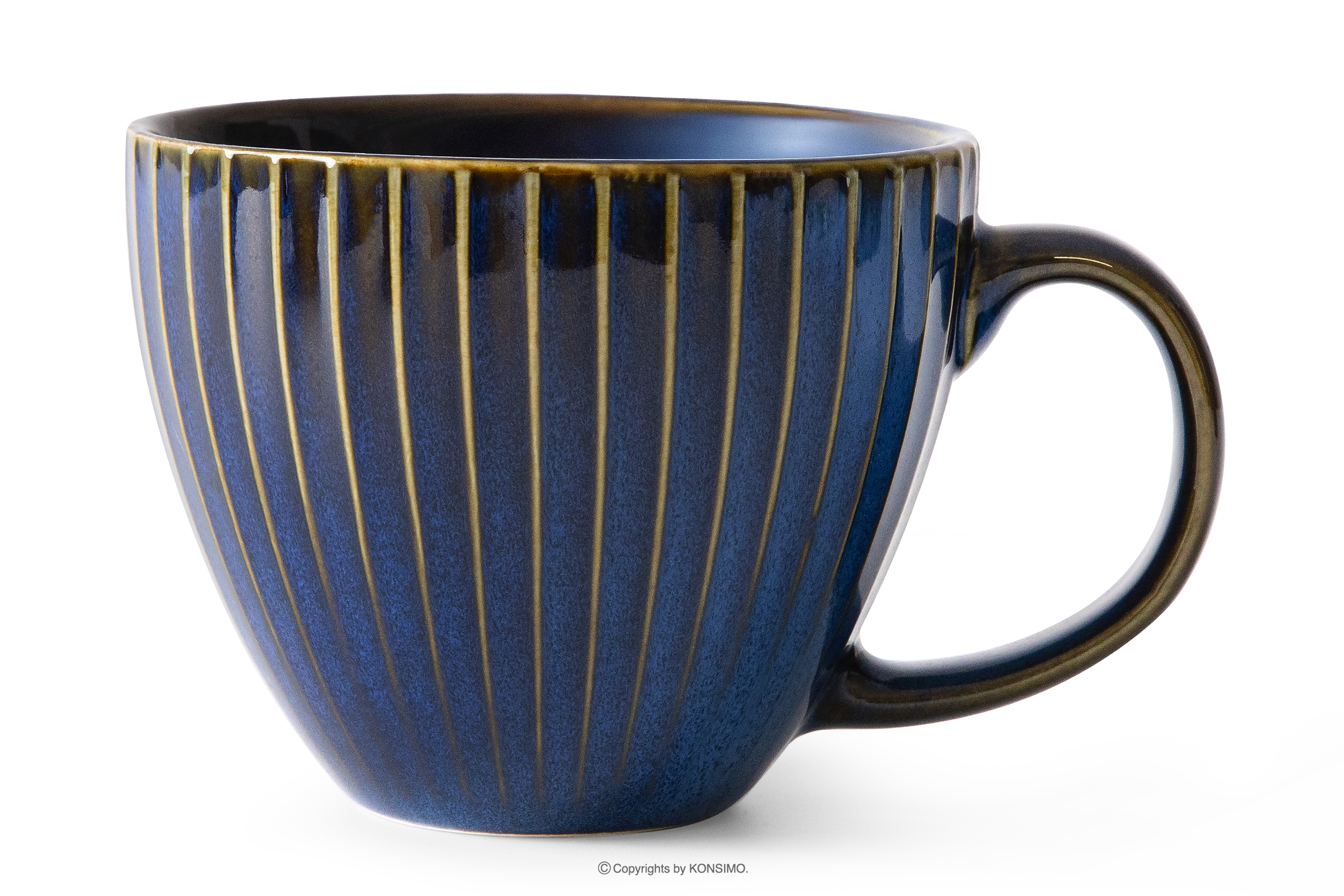 Filiżanka duża porcelana reaktywna granatowy