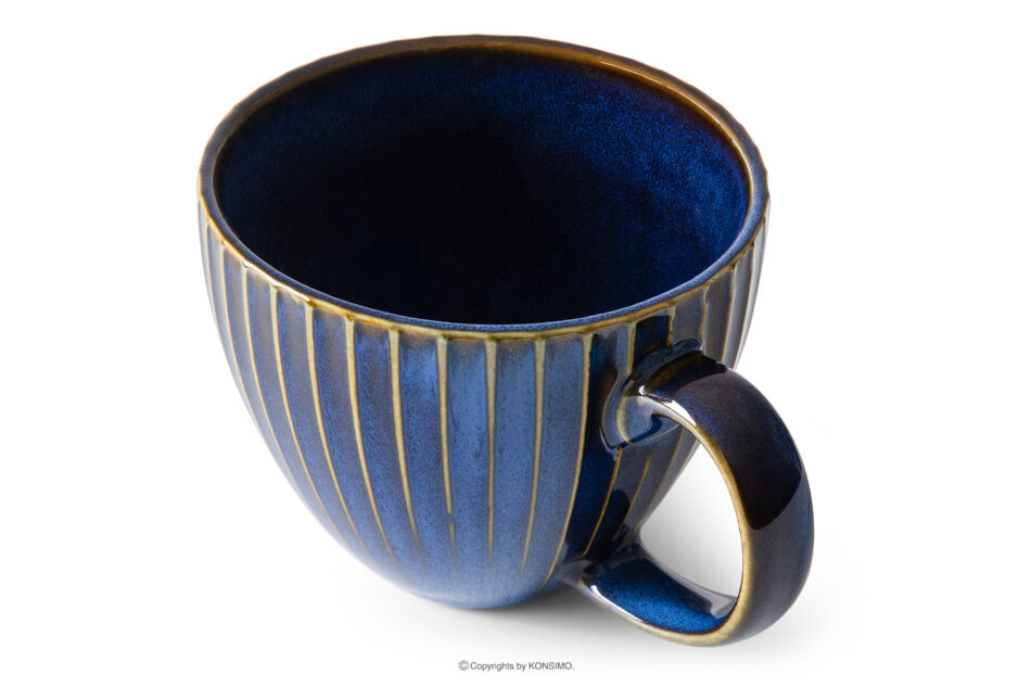 AD STRIPES Filiżanka duża porcelana reaktywna granatowy granatowy - zdjęcie 2