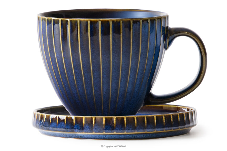 AD STRIPES Filiżanka duża porcelana reaktywna granatowy granatowy - zdjęcie 5