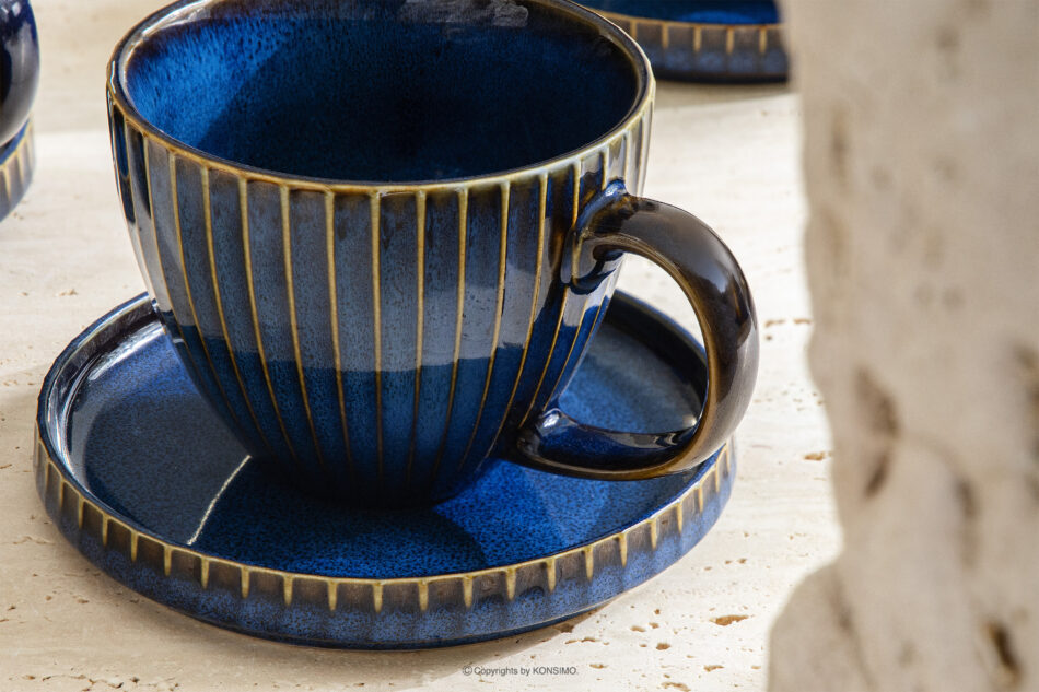 AD STRIPES Filiżanka duża porcelana reaktywna granatowy granatowy - zdjęcie 6