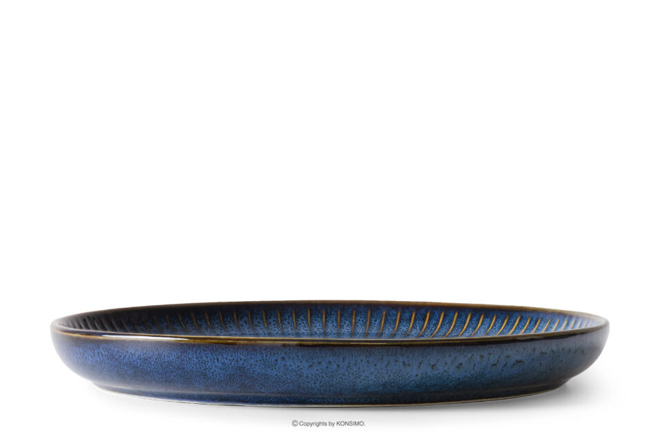 AD STRIPES Talerz deserowy 6 szt. porcelana reaktywna granatowy granatowy - zdjęcie 2