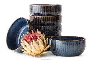 AD STRIPES, https://konsimo.pl/kolekcja/ad-stripes/ Miska 6 szt. porcelana reaktywna granatowy granatowy - zdjęcie