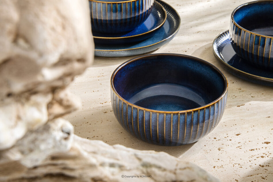 AD STRIPES Miska 6 szt. porcelana reaktywna granatowy granatowy - zdjęcie 7