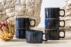 AD STRIPES Filiżanka do kawy 6 szt. porcelana reaktywna granatowy granatowy - zdjęcie 2