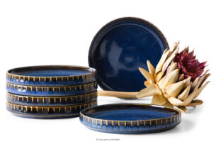 AD STRIPES, https://konsimo.pl/kolekcja/ad-stripes/ Spodek filiżanki do kawy 6 szt. porcelana reaktywna granatowy granatowy - zdjęcie