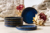 AD STRIPES Spodek filiżanki do kawy 6 szt. porcelana reaktywna granatowy granatowy - zdjęcie 2