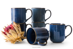 AD STRIPES, https://konsimo.pl/kolekcja/ad-stripes/ Kubek 6 szt. porcelana reaktywna granatowy granatowy - zdjęcie