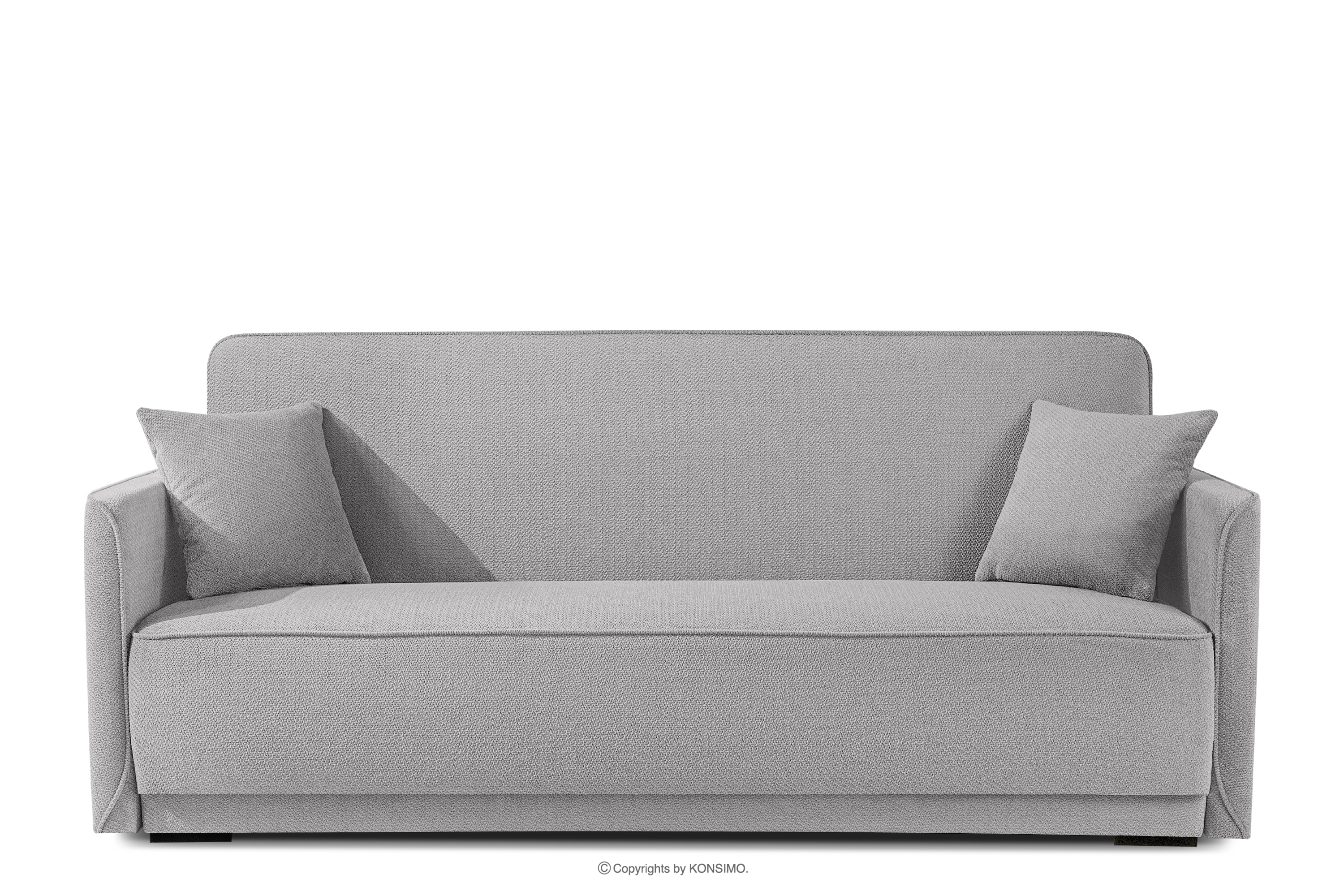 Miękka sofa rozkładana tkanina szenil szary