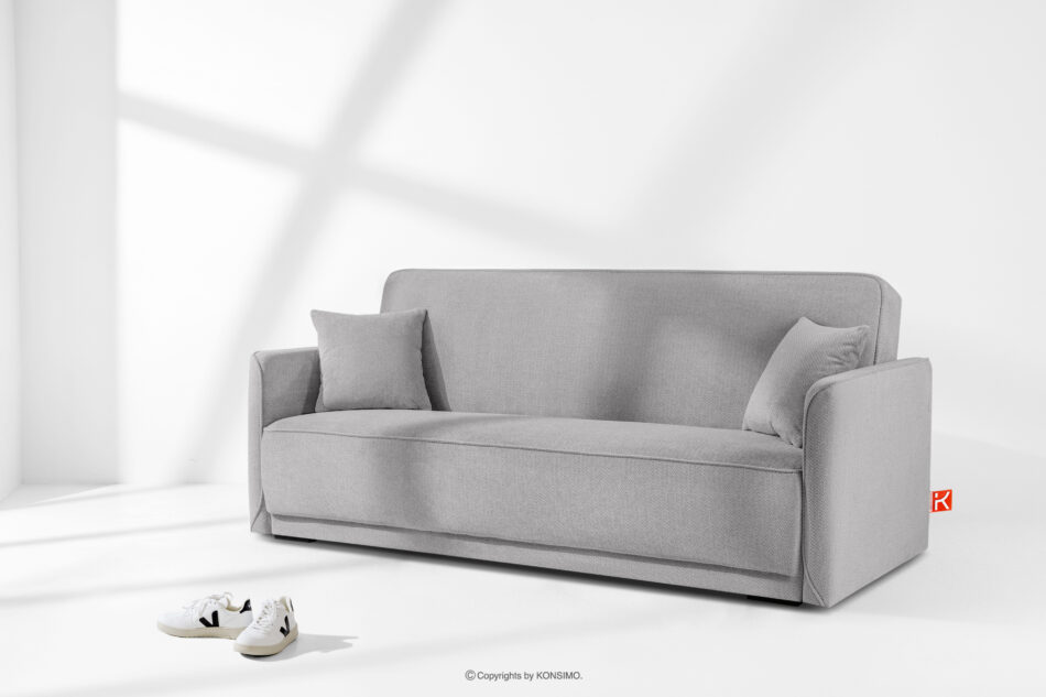 LIRIS Miękka sofa rozkładana tkanina szenil szary szary - zdjęcie 1