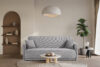 LIRIS Miękka sofa rozkładana tkanina szenil szary szary - zdjęcie 10