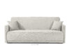 LIRIS Miękka sofa rozkładana tkanina szenil kremowy kremowy - zdjęcie 1