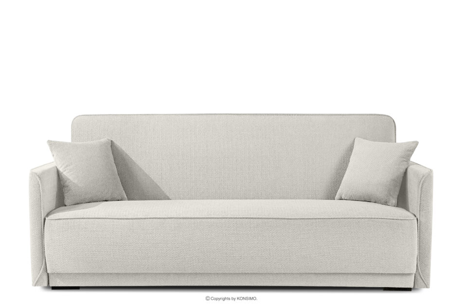 LIRIS Miękka sofa rozkładana tkanina szenil kremowy kremowy - zdjęcie 0