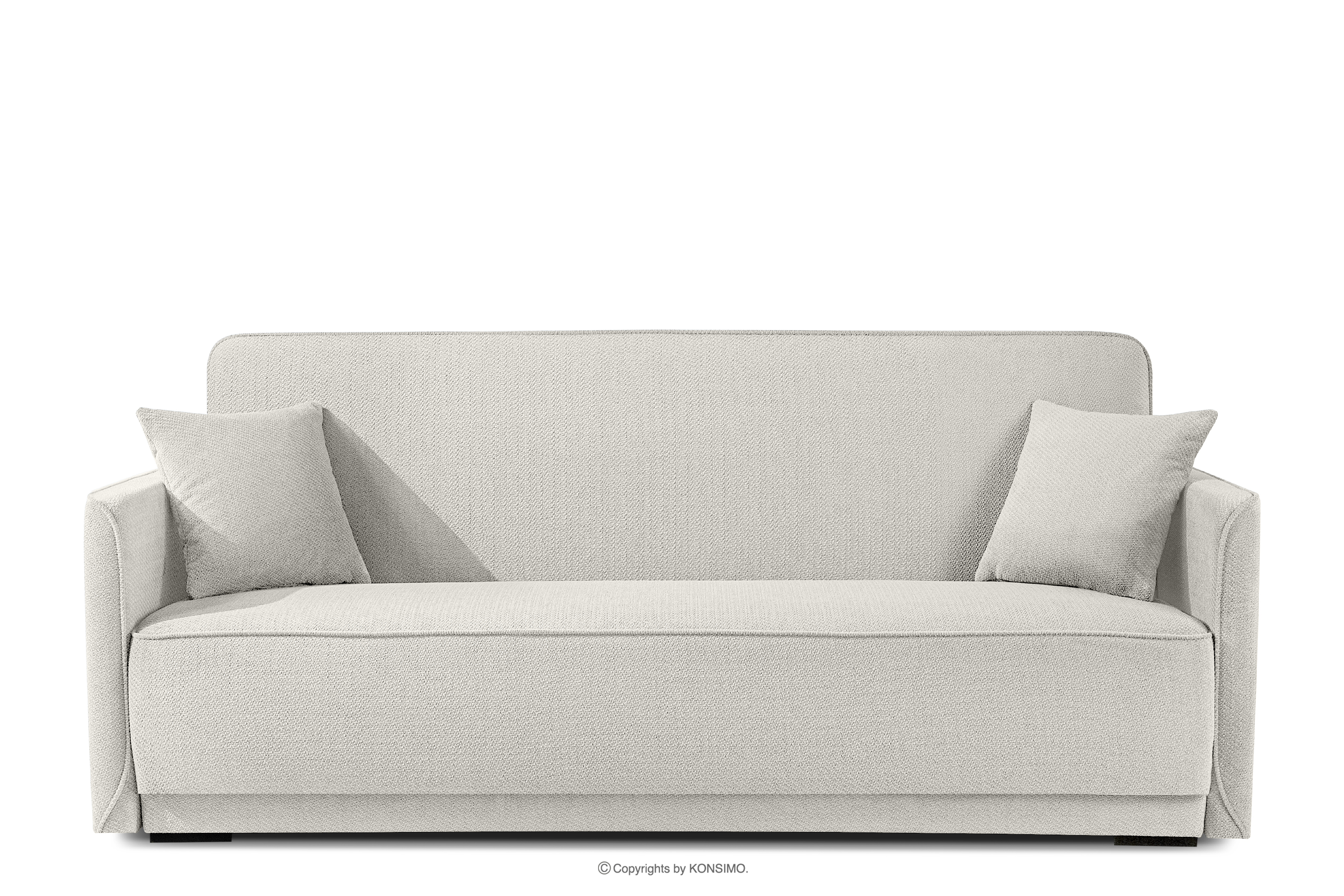 Miękka sofa rozkładana tkanina szenil kremowy