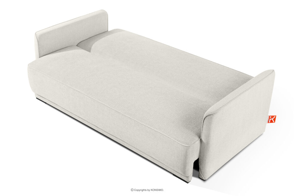 LIRIS Miękka sofa rozkładana tkanina szenil kremowy kremowy - zdjęcie 4