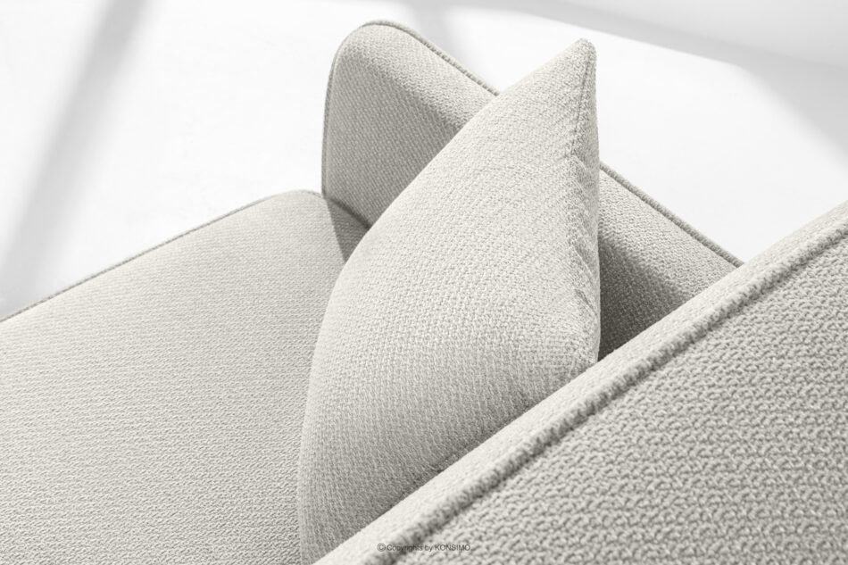 LIRIS Miękka sofa rozkładana tkanina szenil kremowy kremowy - zdjęcie 6