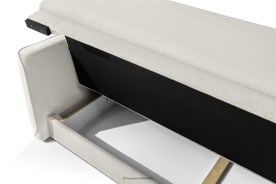 LIRIS Miękka sofa rozkładana tkanina szenil kremowy kremowy - zdjęcie 8