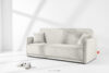 LIRIS Miękka sofa rozkładana tkanina szenil kremowy kremowy - zdjęcie 2