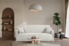 LIRIS Miękka sofa rozkładana tkanina szenil kremowy kremowy - zdjęcie 10