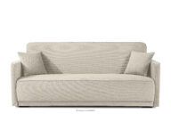 Miękka sofa rozkładana tkanina szenil jasny beżowy