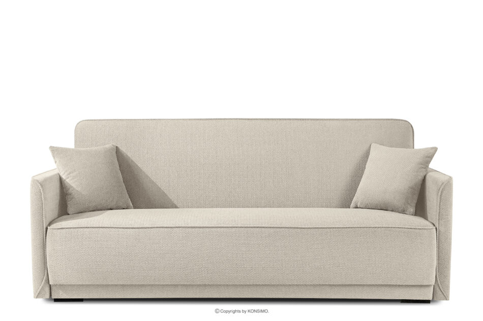 LIRIS Miękka sofa rozkładana tkanina szenil jasny beżowy jasny beżowy - zdjęcie 0