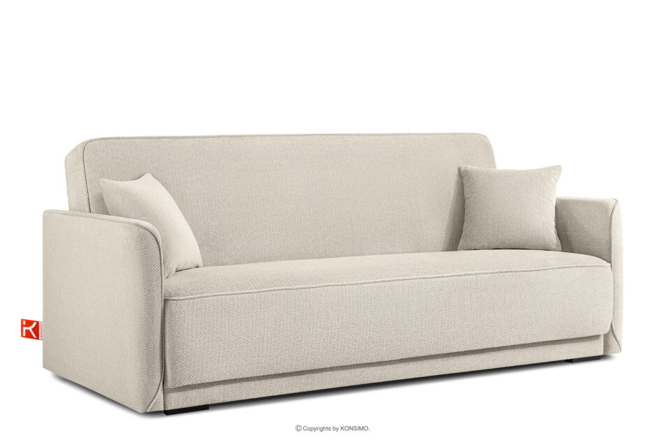 LIRIS Miękka sofa rozkładana tkanina szenil jasny beżowy jasny beżowy - zdjęcie 2