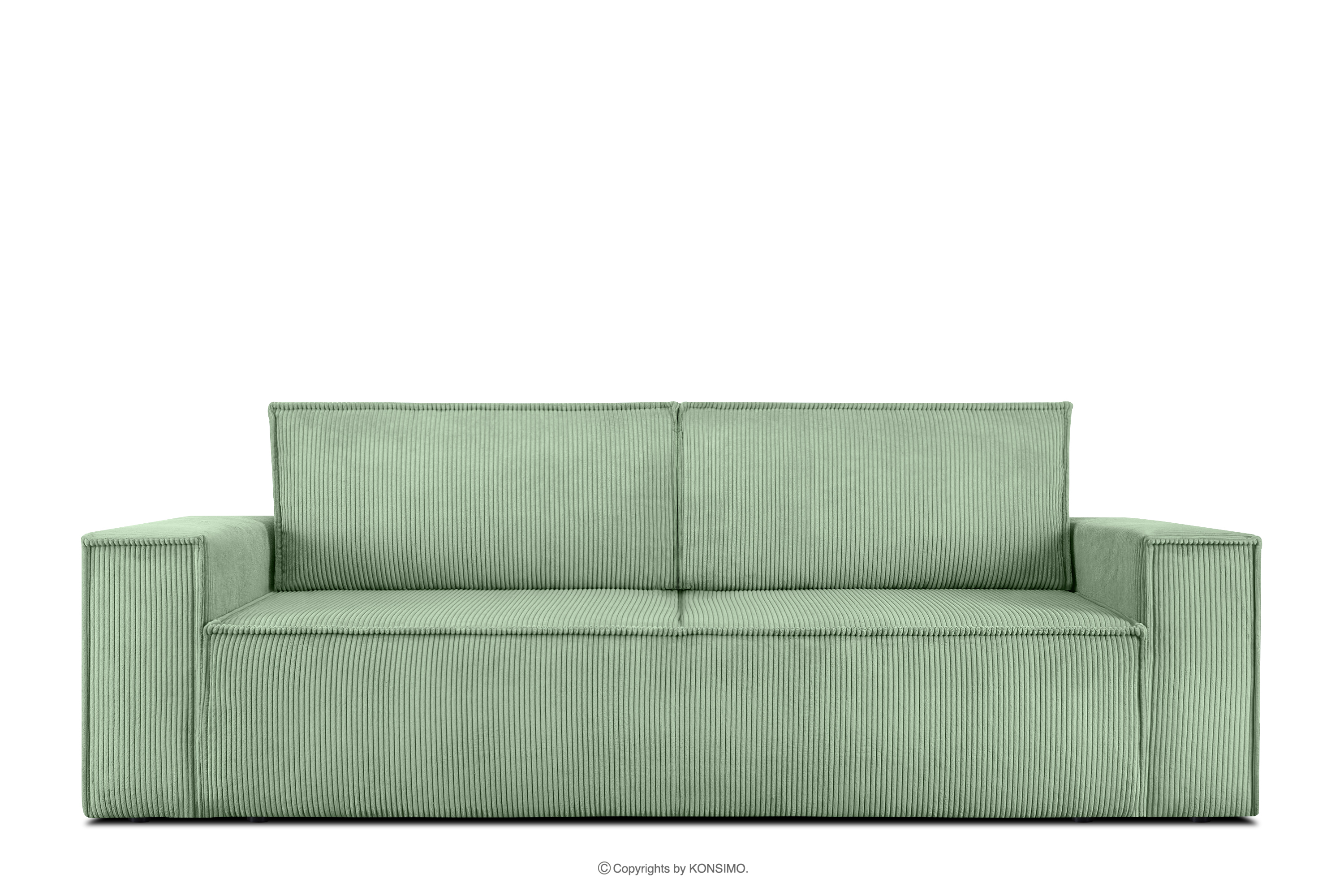 Sofa rozkładana 3 osobowa z pojemnikiem na pościel miętowy