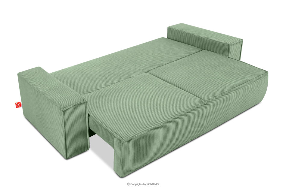 NAPI Sofa rozkładana 3 osobowa z pojemnikiem na pościel miętowy miętowy - zdjęcie 5