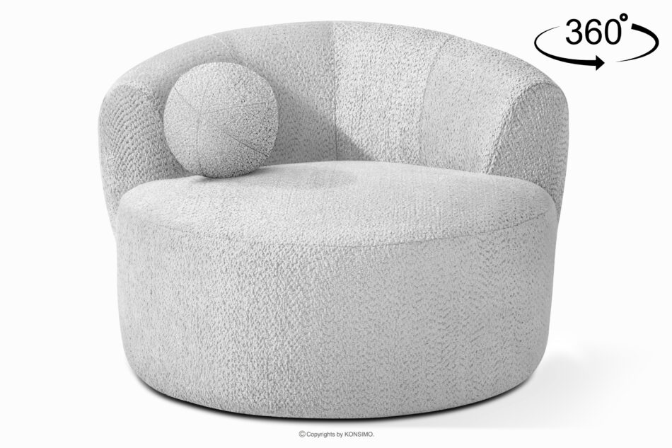 VIRA Fotel obrotowy tkanina szenil szary szary - zdjęcie 0