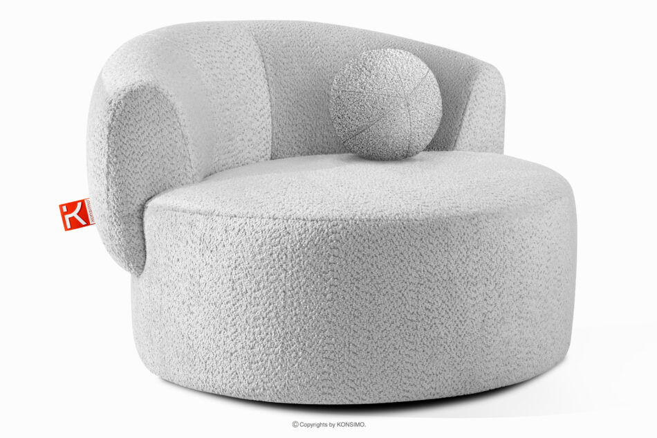 VIRA Fotel obrotowy tkanina szenil szary szary - zdjęcie 2