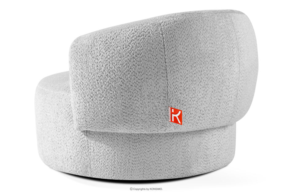 VIRA Fotel obrotowy tkanina szenil szary szary - zdjęcie 3