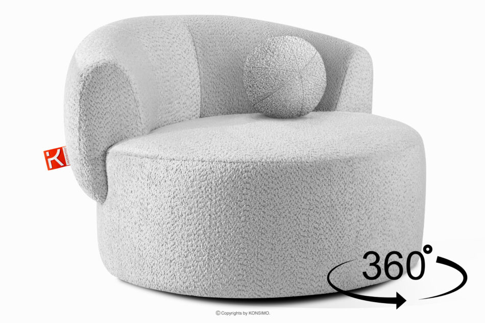 VIRA Fotel obrotowy tkanina szenil szary szary - zdjęcie 4