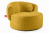 VIRA Fotel obrotowy tkanina szenil żółty żółty - zdjęcie 3